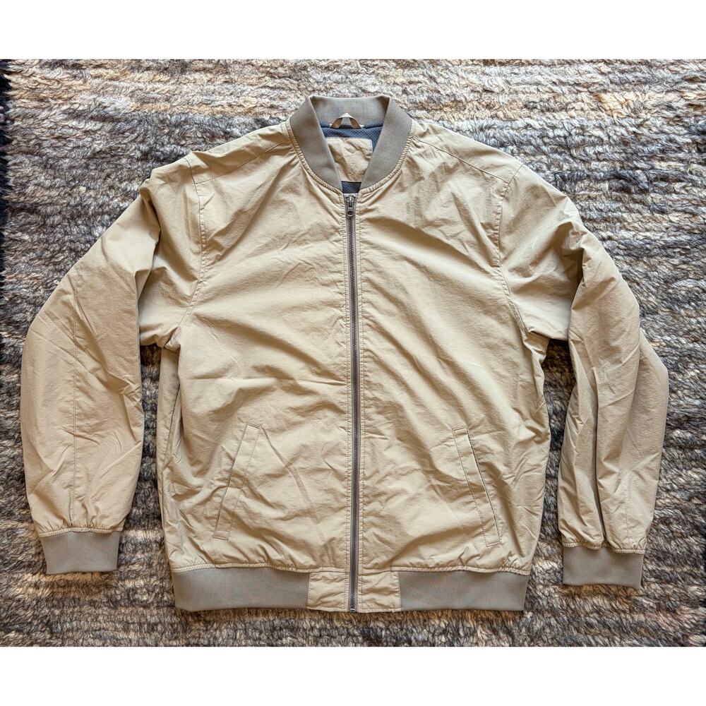 Men’s tan khaki bomber jacket Baracuta Inspired Large Windshell Banana Republic